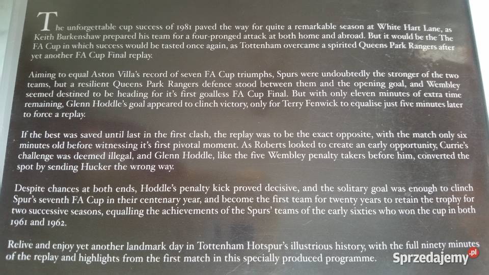 TOTTENHAM HOTSPUR v QUEENS PARK RANGERS 82 FA Piłka nożna Puławy sprzedam
