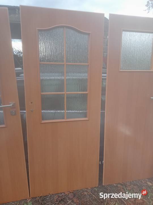 Drzwi wewnętrzne brązowe z szyba 60 70 80 90 Brzozówka sprzedam