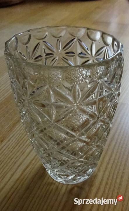 Wazon Grube Szkło Przezroczyste Piękny Szlif Poznań sprzedam