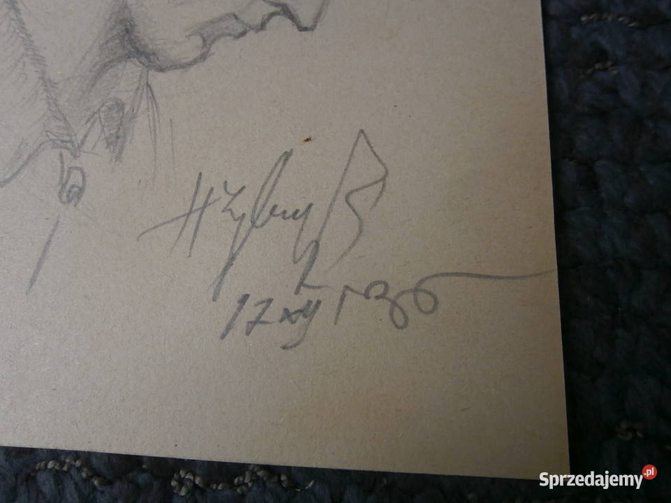 Szkic ołówkiem Kobieta sygnowany ładny stan