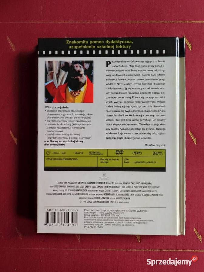 1999 książka film DVD Folwark zwierzęcy Georg Kielce