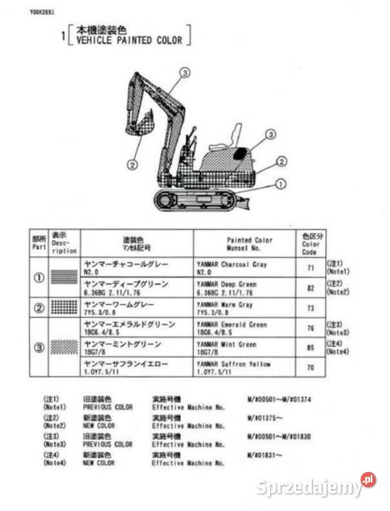 Yanmar B08 B33APC B27 B321 katalog cześci Kielce