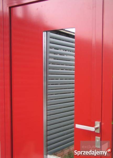 Aluminiowe drzwi wejściowe z czytnikiem linii Drzwi i okna sprzedam