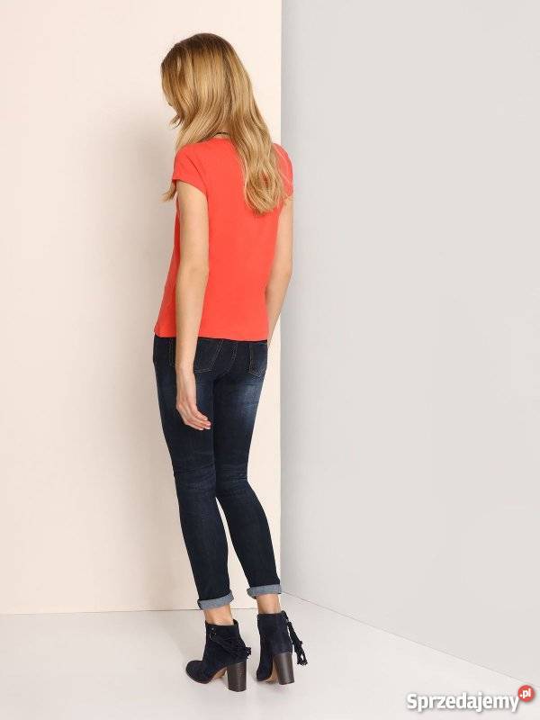 koralowy Tshirt Top Secret Rozmiar 34(XS) małopolskie sprzedam