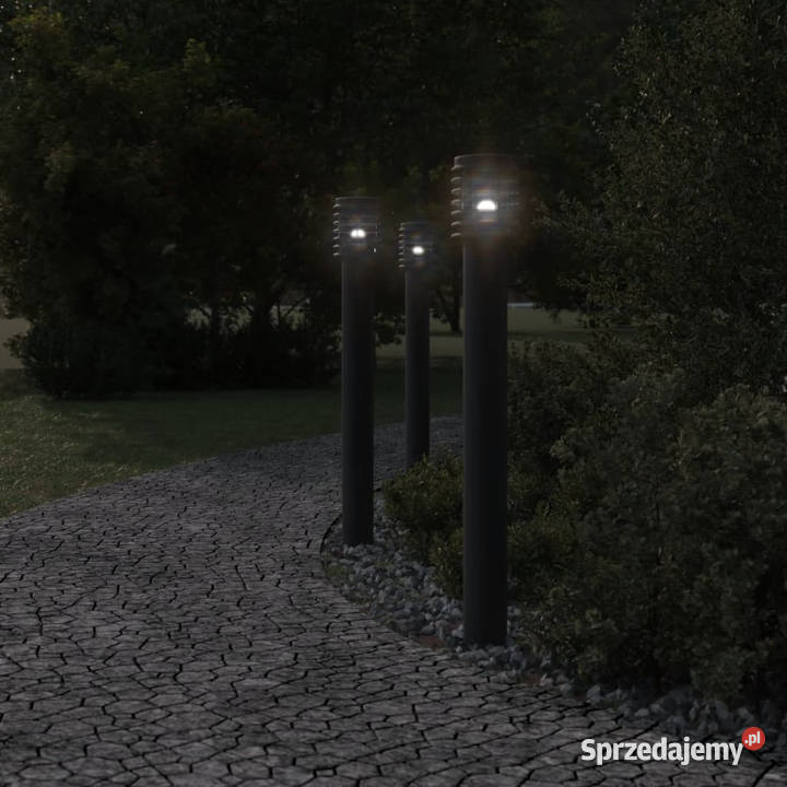 Lampy ogrodowe na słupku z gniazdkiem 3 czarne Warszawa