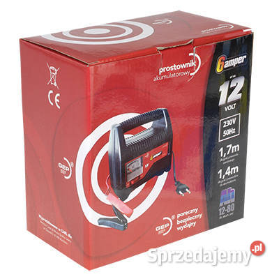PROSTOWNIK 12V 6A RMS DO AKUMULATORÓW 12AH 80AH