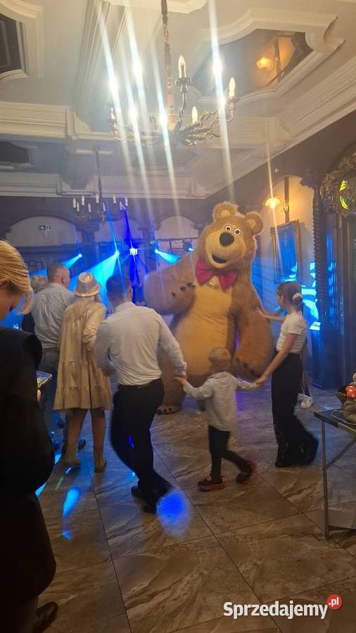 Tańczące Misie na urodziny Wesela 26M Biały miś Piasek