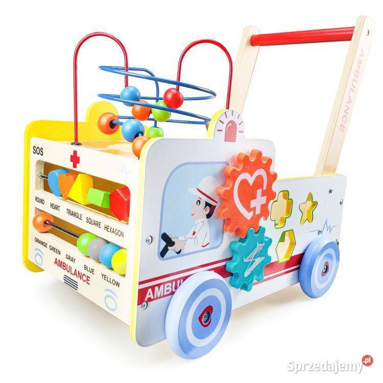 Drewniany pchacz edukacyjny 2w1 kostka klocki Bielsk Podlaski