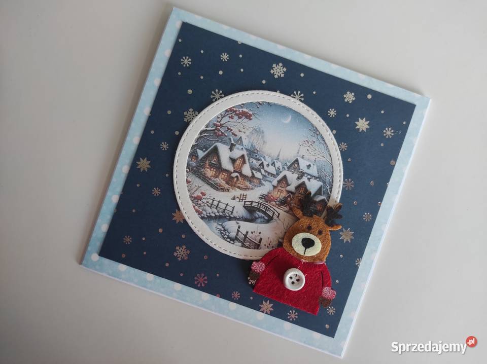 Kartka ręcznie robiona handmade z okazji Świąt Łódź