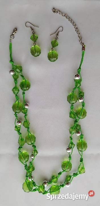 Naszyjnik kolczyki ZIELONY Hajnówka