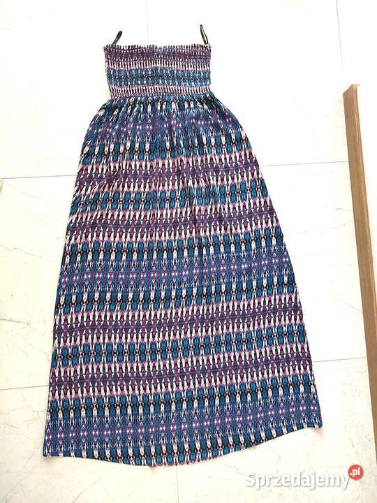 Sukienka Look M 38 biała fioletowe niebieskie Warszawa