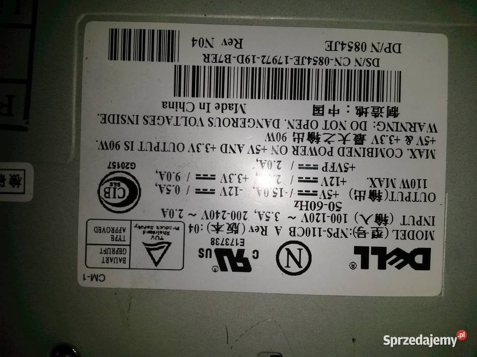 ZASILACZ DELL N PPS110CB 90 WATT Elektronika Poznań