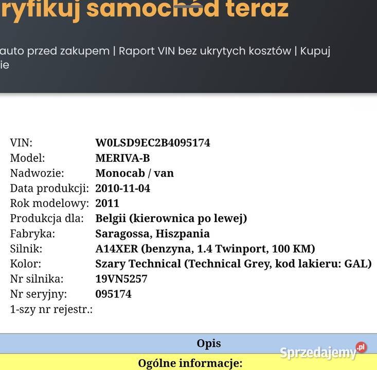 Opel Meriva B Euro 5 Zarejestrowany w Polsce Łódź