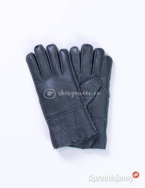 Klasyczne ciemno szare skórzane rękawiczki Dla mężczyzn Pozostałe Szaflary