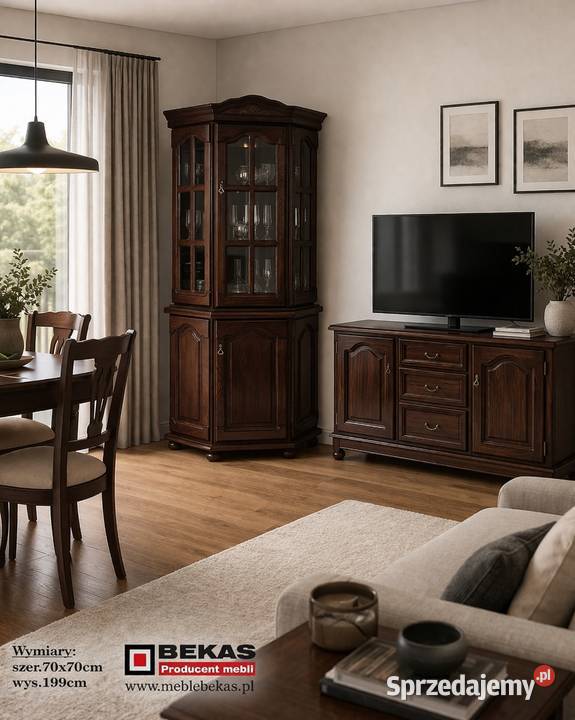 Witryna Stylowa Narożna Komoda Wysoka Producent 70cm Góra Kalwaria