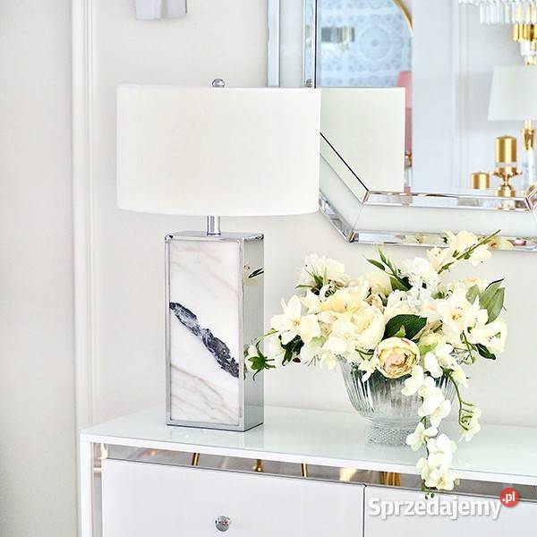 Lampa stołowa glamour nowoczesnaprostokątna z Lampy stołowe i nocne Warszawa