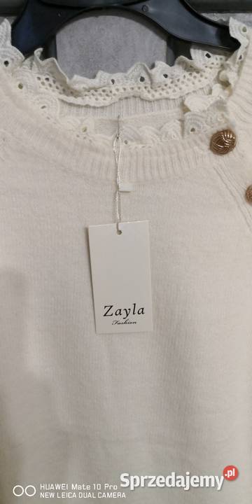 Długi sweter biały Piotrków Trybunalski