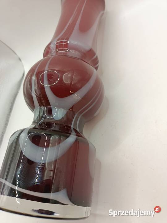 Wazon artystyczny grube szkło piękne wgłębienia Porcelana i szkło Zamość