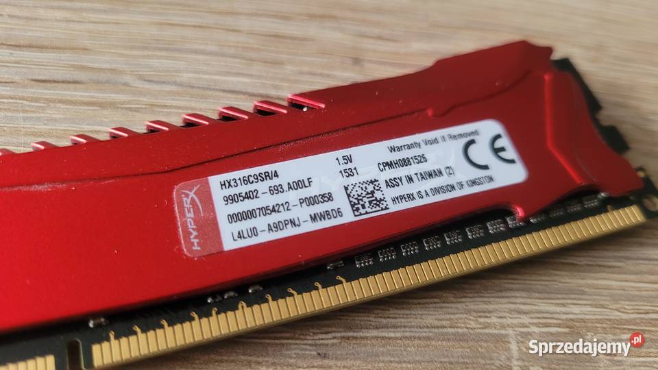 Pamięć RAM Kingston HyperX 4GB 1600MHz DDR3 Pojemność 4GB Pamięci Łódź