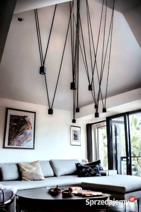 Długa lampa wisząca na antresole ABRA