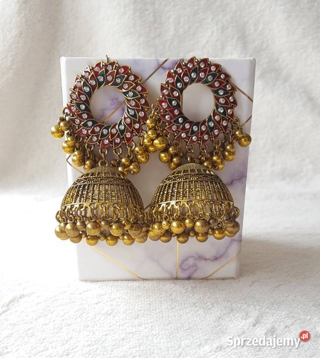 Kolczyki indyjskie pakistańskie jhumki duże Kolczyki Szczecin sprzedam