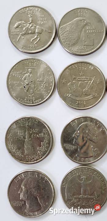 Zestaw 14 monet 25 centów USA Warszawa