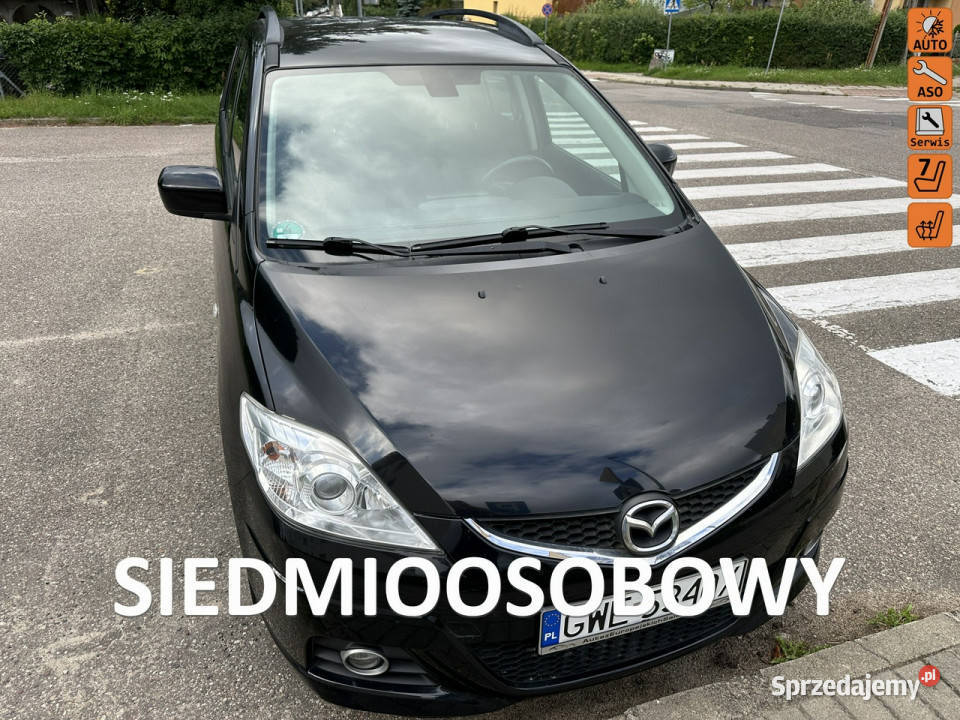 Mazda 5 20 benzyna klimatronik 7 miejsc drugie podgrzewane fotele