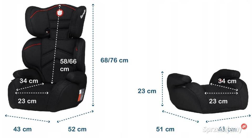 Fotelik Samochodowy LIONELO LARS Podstawka dl czarny 15 - 36 kg Białystok