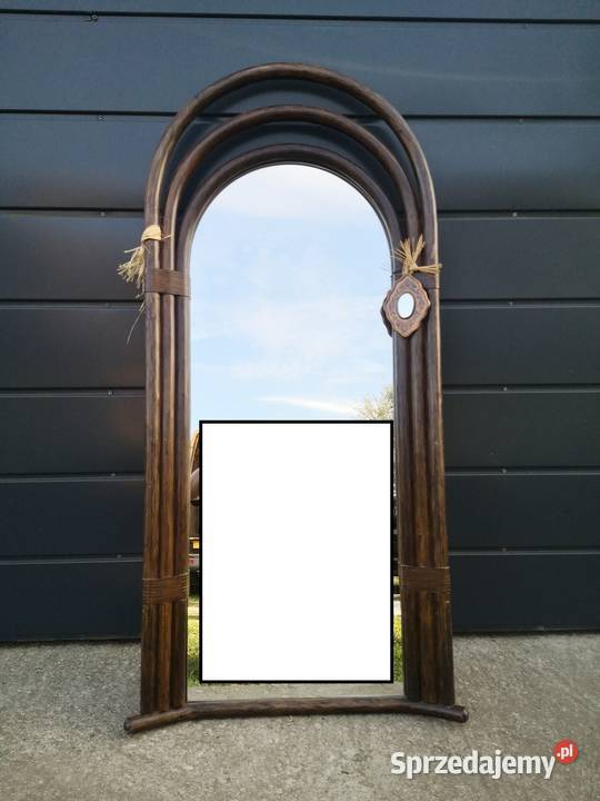 Duże Lustro ratanowe Aleksandrów Łódzki