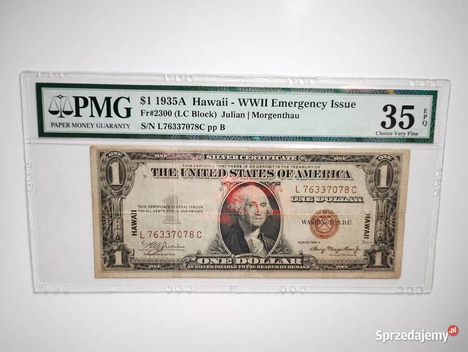 Banknot USA 1 1935 Hawaii PMG 35 Rzeszów