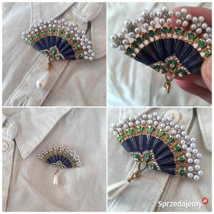 Broszka wachlarz z perłą Ruciane-Nida sprzedam
