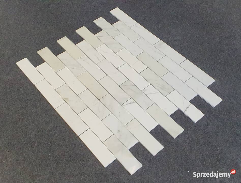 Mozaika Bianco Calacatta Gold Bricks Cegiełka Bielawa