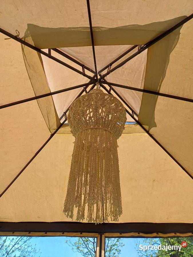 Biały abażur lampion wiszący makrama 5mm 3PLY Kraków sprzedam