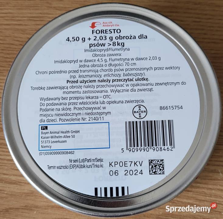 Obroża Foresto psa powyżej 8 Biłgoraj