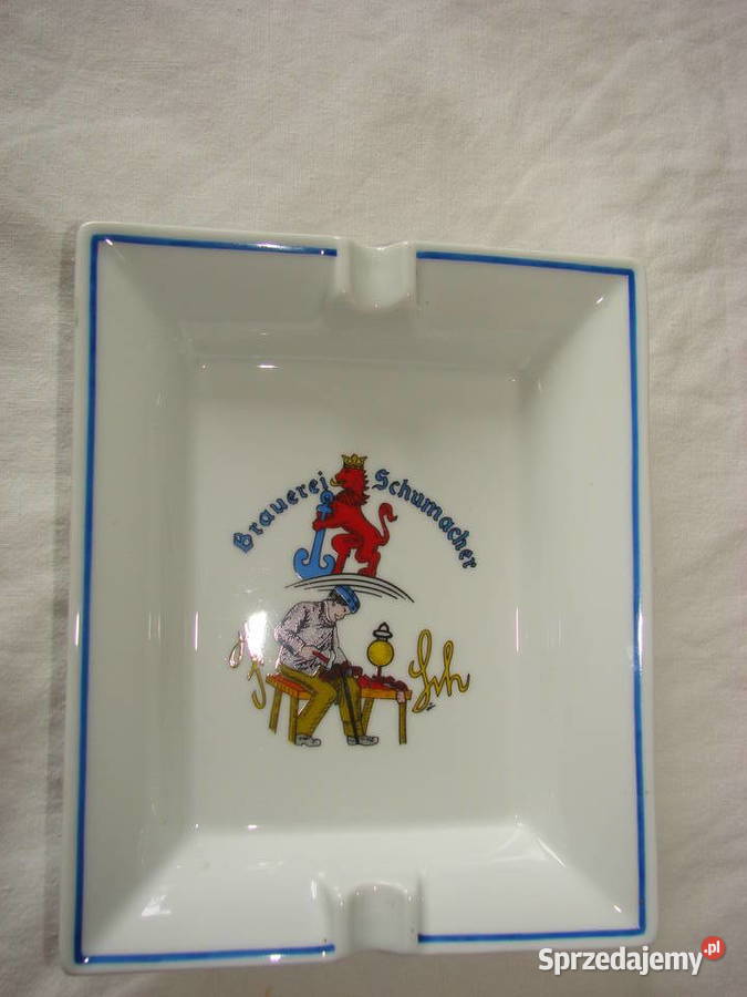 Brauerei Schumacher porcelanowa popielniczka Pruszcz Gdański