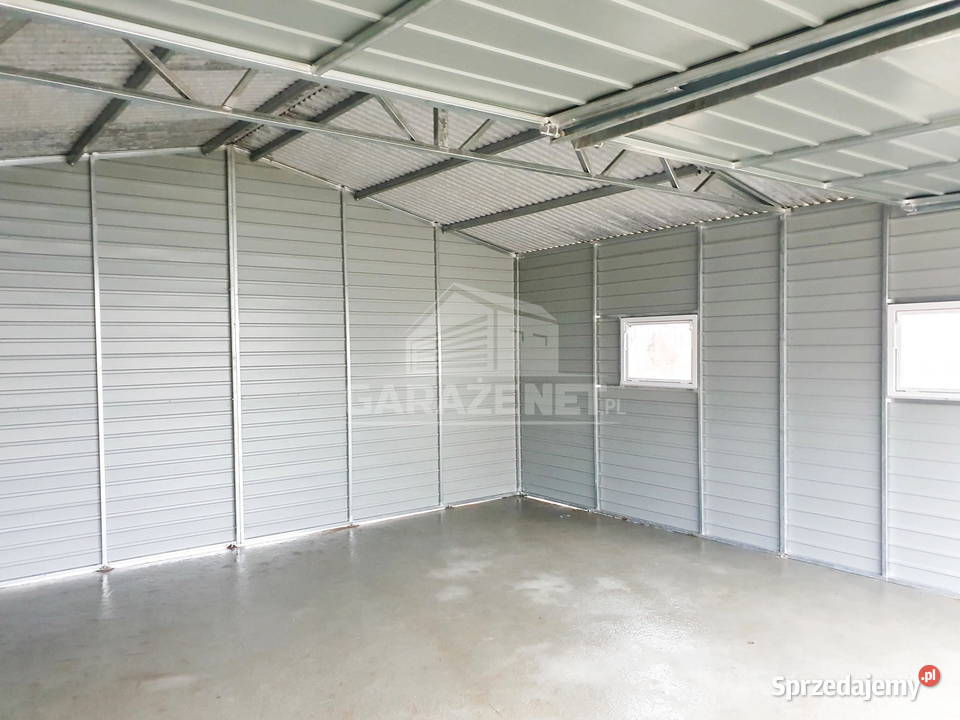 GARAŻ BLASZANY 6X6 m 2x BRAMA DREWNOPODOBNY Łapanów sprzedam