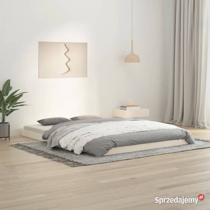 Rama łóżka biała lite drewno sosnowe 140 x 200 mazowieckie Warszawa