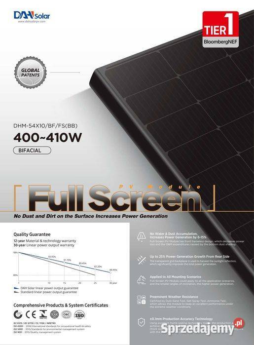 Panel Fotowoltaiczny DAH Solar 400W Bifacial