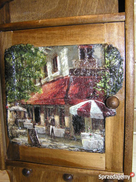 Szafka skrzyneczka na klucze decoupage 3D rękodz Słupsk