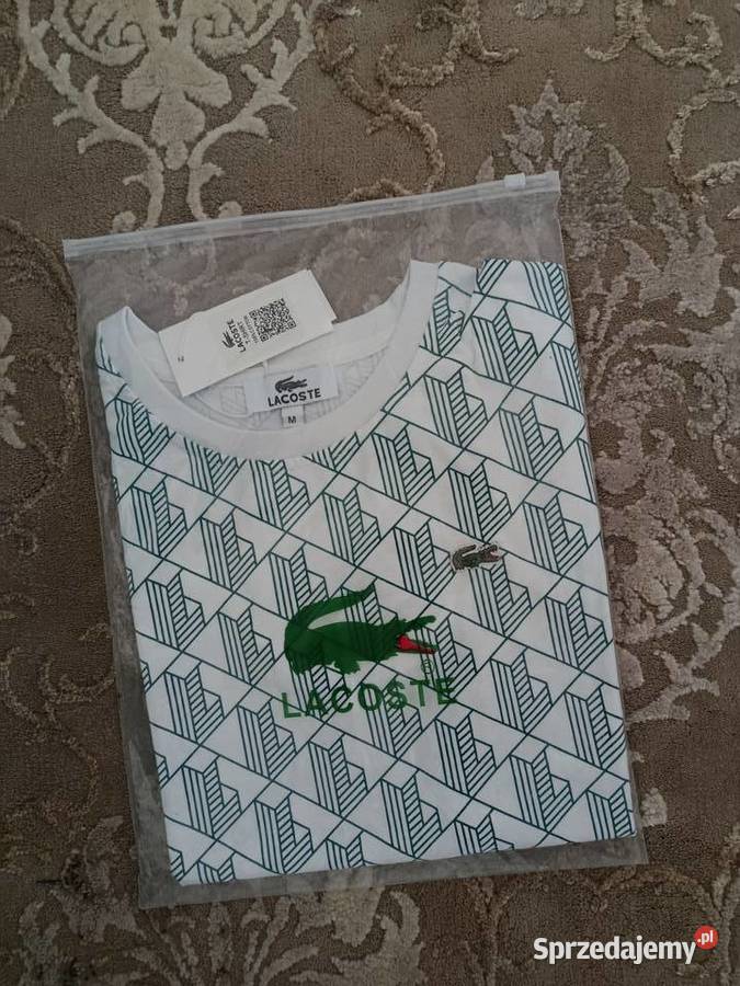 Tshirt męski Lacoste Monogram regular fit Odzież codzienna