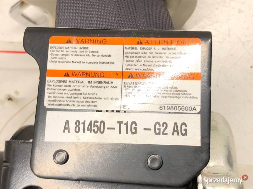 PAS BEZPIECZEŃSTWA PRZÓD PRAWY HONDA CRV IV