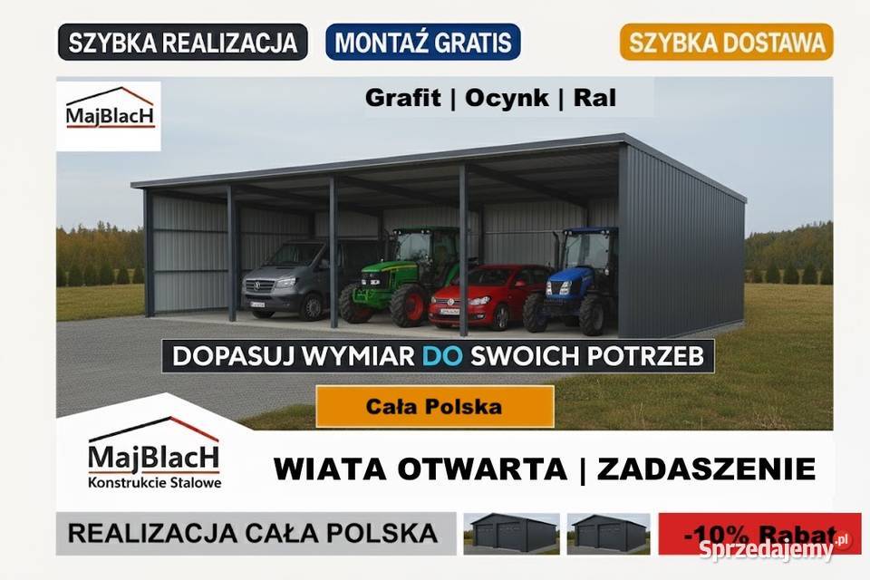 WIATA OTWARTAGARAŻ BLASZANY GRAFITOWYRAL Wągrowiec