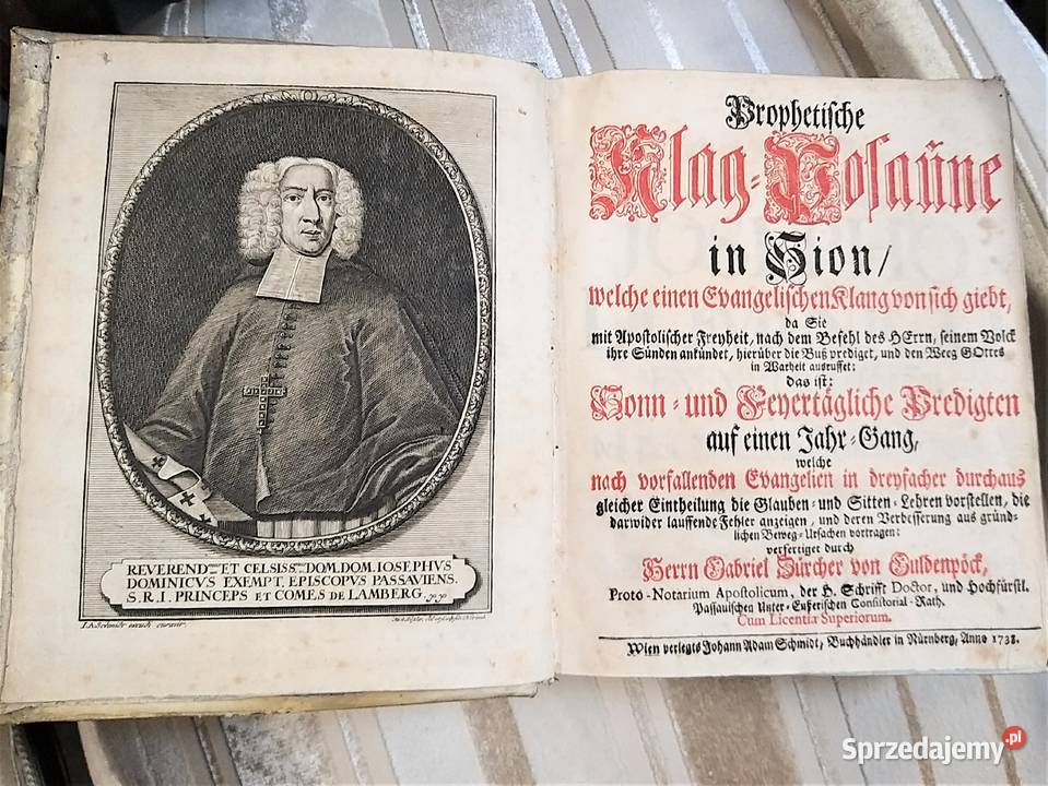 Prophetische KlagPosune in Sion Norymberga 1738r mazowieckie Warszawa