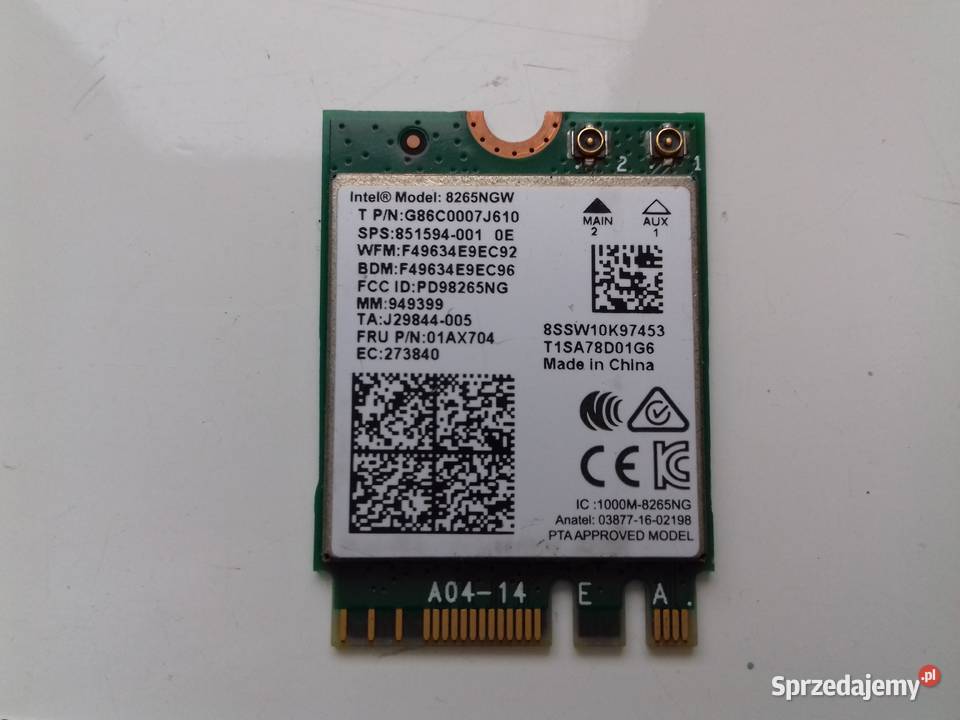 Karta WiFi5 BT42 M2 intel Dual Band WirelessAC kujawsko-pomorskie Bydgoszcz