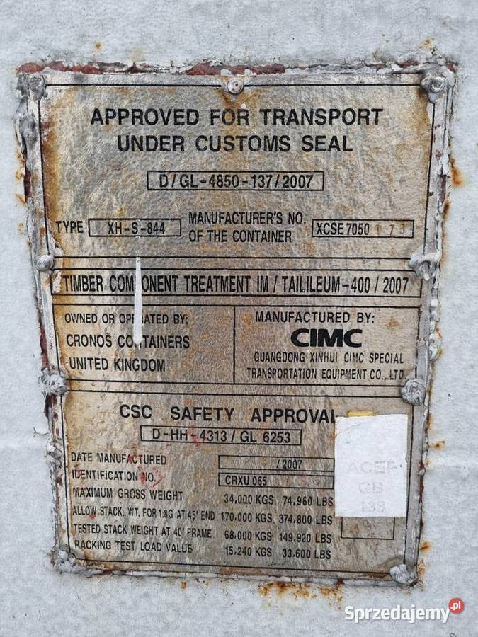 Kontener 40 HC PW 45 HC PW Sprzedam Wynajmę Hale i magazyny sprzedam
