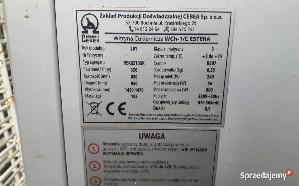 WCH 1 C ESTERA Witryna Chłodnicza Cukiernicza Konin