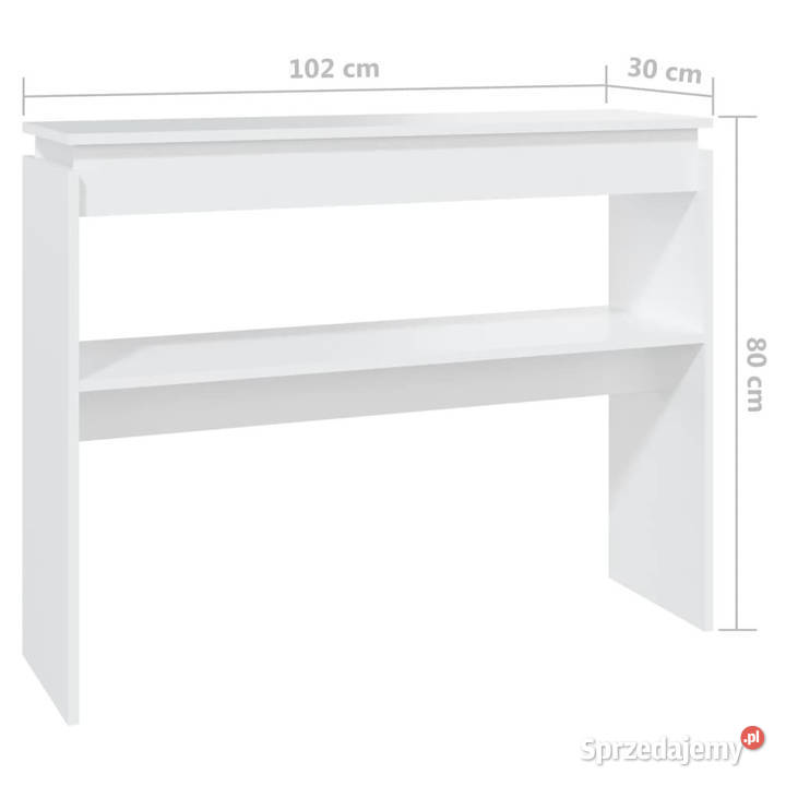 Stolik konsolowy biały 102x30x80 materiał Stoły Warszawa