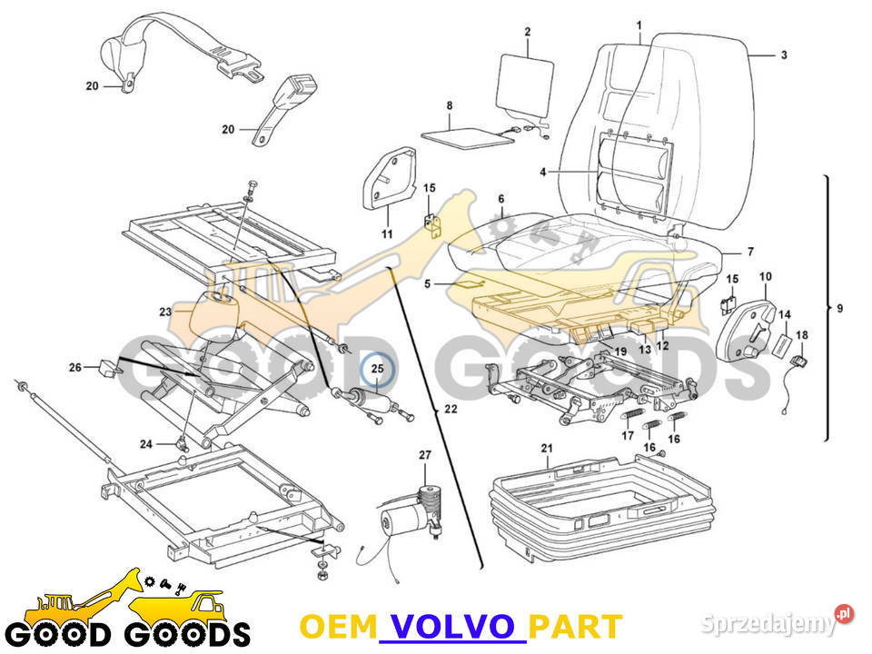 VOLVO AMORTYZATOR FOTELA OPERATORA 11707351 Władysławów