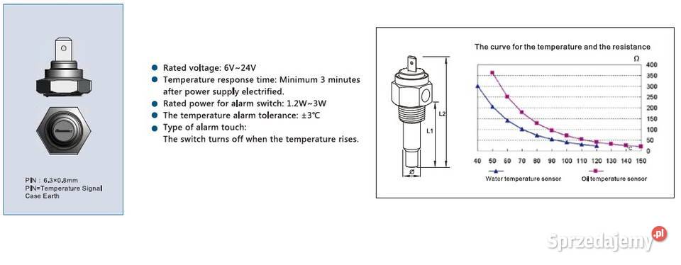 Wskaźnik Temperatury Wody 52mm KUS seria Sea V
