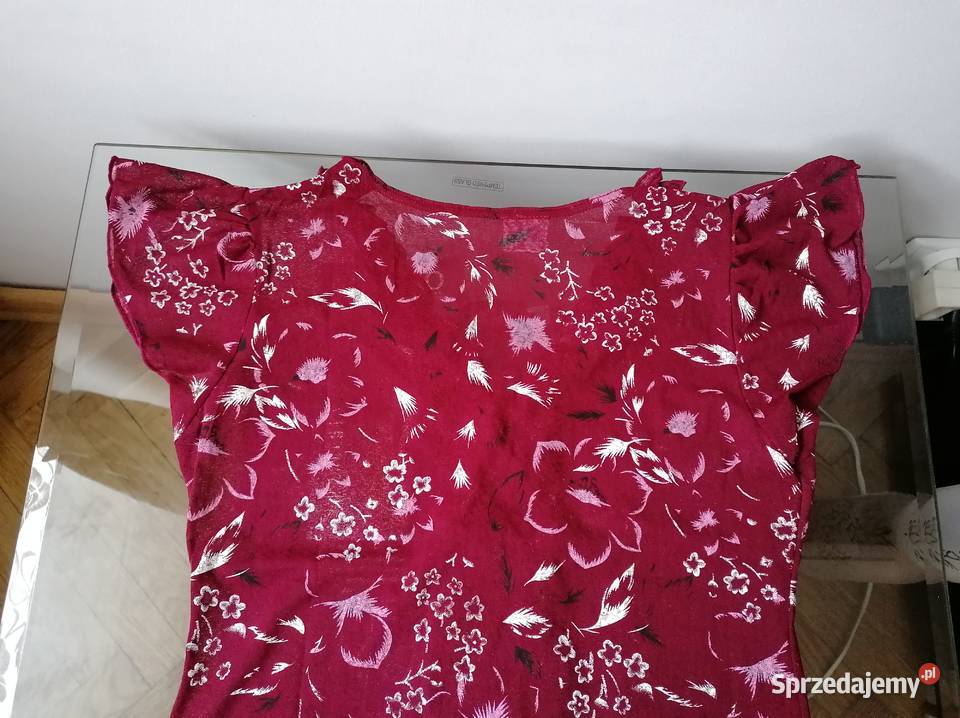 NOWA WIŚNIOWA BLUZKA Z SIATECZKI RXL Moda i Styl Łódź